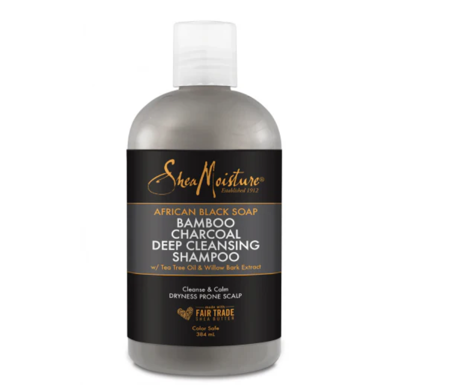 Shea Moisture African Black Soap Bamboo Charcoal Diep reinigende shampoo 13oz 