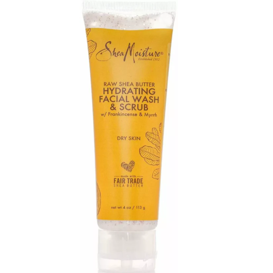 Shea Moisture - Gesichtswaschmittel und Peeling aus roher Shea-Haarfaser, 118 ml