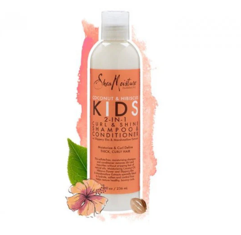 Shea Moisture - Kokosnoot &amp; Hibiscus Kids 2-in-1 Curl &amp; Shine Shampoo &amp; Conditioner 8oz 