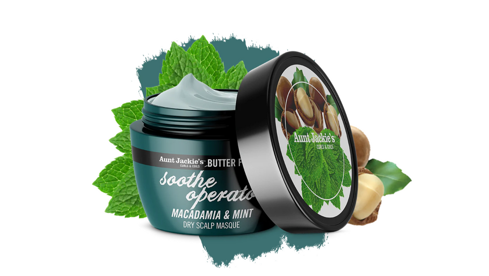 Aunt Jackie's - Butter Fusions Soothe Operator - Macadamia & Mint Dry Scalp Conditioning Masque 8oz