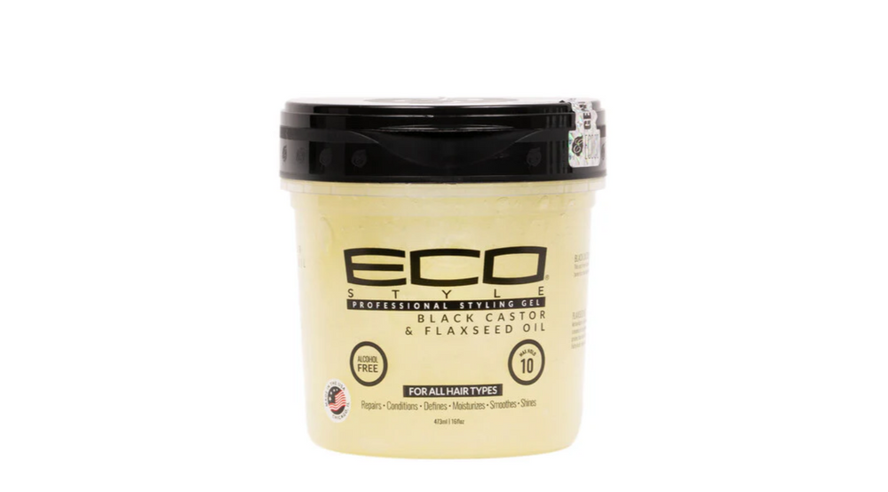 Eco Styler - Zwarte castor- en lijnzaadolie stylinggel 16oz 